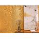 Custom Removable Contemporary Living Room Wallpaper With Golden Curve Design