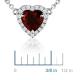 14K White Gold Heart Shaped Garnet Pendant Necklace , Petite Sapphire Chain Necklace