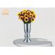 Indoor Small Fiberglass Planters Table Vases Silver Mosaic Glass Finish