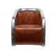 Diamond Vintage Leather Aviator Aluminum Chair