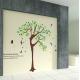 Custom Print Large Removable Wall Stickers With Green Tree And Birds