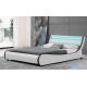 PU Fabric LED Upholstered Bed Frame White Colour Comfortable Strong King Size