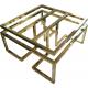 Golden Chrome Plating Metal Coffee Table Frame Wire Drawing And Polished