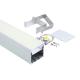 Aluminum Suspended LED Profile 79*77mm Heat Sink Housing Silver