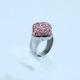 Fashion 316L Stainless Steel Casting Clay CZ Stones Ring LRX429