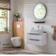 Luxury Wall Hung Bathroom Vanities Cabinets With LED Mirror Hotel / Family Using