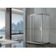 Big Wheels Rectangle Shower Enclosure Stainless Steel Sliding with Stainless Steel Handle