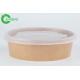 Food Grade Recyclable Kraft Takeaway Food Container Paper Bowl 500ml With PP White Lid
