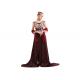 Purplish Red Wedding Bridesmaid Dresses , Beauty Flower Maxi Prom Dresses