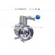 Sanitary stainless steel butterfly valves , 4 Manual mixing proof butterfly valve