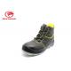 Anti-Skid Comfortable Leather Safety Shoes Breathable Mesh Lining Black /  Yellow