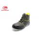 Anti-Skid Comfortable Leather Safety Shoes Breathable Mesh Lining Black / Yellow