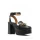 JBPH0303 Black BSCI Ladies Block Heel Sandals Super Light Rubber Sole