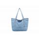 light blue Denim Shopping Tote Bag Customized Silk Screen Printing