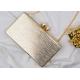 Rectangle Gold Pu Evening Clutch Bags With Small Pearl Clasp 19.5 * 10.5 * 4cm