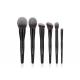 Face Makeup Brushes Set Collection With Black Copper Ferrule Birch Wooden Handles