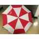 Double Layer Vented Golf Umbrella , Storm Proof Sturdy Umbrellas Red / White Color