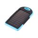 Blue Waterproof Solar Charger For Android Phone 4000mAh With 5pcs Led Light