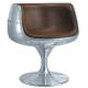 Antique Design Loft Style Tufted PU Leather Spitfire Retro Aluminium Aviator Tea Coffee Cup Shape Chair