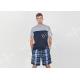 Contrast Color Mens Summer Sleepwear / Mens Short Sleeve Pyjamas Very Soft Handfeel