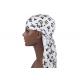 Black And White LV Silk Silky Satin Designer Durag  Supplier Wholesale