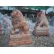 Marble Customized Sitting Lion Statues With Paw On Ball Stone Carving Sculpture