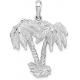 Love Animal Charm Family Birthday  With Sterling Silver Polished Palm Tree Pendant