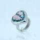 Fashion 316L Stainless Steel Casting Clay CZ Stones Ring LRX382