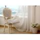 Linen Yarn Blending Pure White Bathroom Window Curtains With Different Size