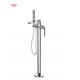 Brass Chrome Freestanding Bathtub Faucets Single Lever Wall Mounted