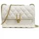 White Genuine Leather Sling Bags Polyester Lining For Women