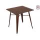 Quare Counter Height Dining Table , Solid Wood Top Metal Bast Replica Tolix Dining Table 