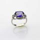 925 Sterling Silver Ring with 10mmx12mm Oval Purple Amethyst Cubic Zirconia(F42)