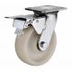 4-8 inch Swivel White PP caster with total brake zinc plated, plastic wheel castor for heavy duty manufactory