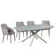 Expandable Luxury Modern Dining Table Set Multifunctional Marble Material