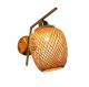 Natural Modern Rattan Wall Lights , 3500K Warm White Bamboo Wall Sconce