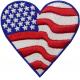 Embroidered Heart Shaped USA Flag America Iron on Sew On Patch