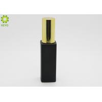 40ml Glass Cosmetic Containers , Square Shape Matte Black Lotion Pump Bottle
