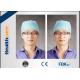 Medical Blue Disposable Head Cap Nonwoven Doctor Cap With Elastic Back And Floral