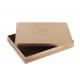 Custom Logo Elegant Lid Base Cardboard Gift Package Brown Rigid Paper Box With Materials