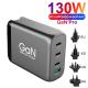 4port 130W GaN USB C Wall Charger, 3 Port Type C PD 100w Pps Charger For Laptops MacBook