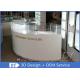 Round Curve Wooden White Jewelry Store Showcases With LED Strip Lights