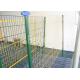 Green Vinyl Coated Wire Mesh Fence Panels With Metal Post High Strength