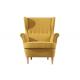 Mustard Winged Arm Chairs Timber Legs D30 High Back Winged Armchair