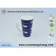 Eco-friendly Large V Shaped Mug , 12oz Ceramic Porcelain Coffee Mugs