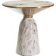 Stainless Steel White Marble Top Circular Coffee Table 50*50