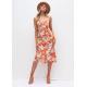 A Line Style Sleeveless Print Dress Round Neck Delicate Floral Sleeveless Dress