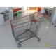 European Style Metal Grocery Cart 5 Inch Flat Caster With Safety Baby Seat