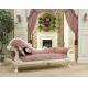 Curved Rose Gold Luxury Chaise Lounge MDF Plywood Frame