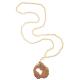 Orange Druzy Gold Edge Pendant Multicolor Beaded Necklace Handmade Semi Precious